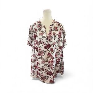 41 Hawthorn Ivory Floral Blouse · Size 3X